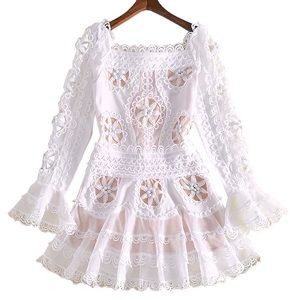 SOLD… White Ruffled & Lace Dress